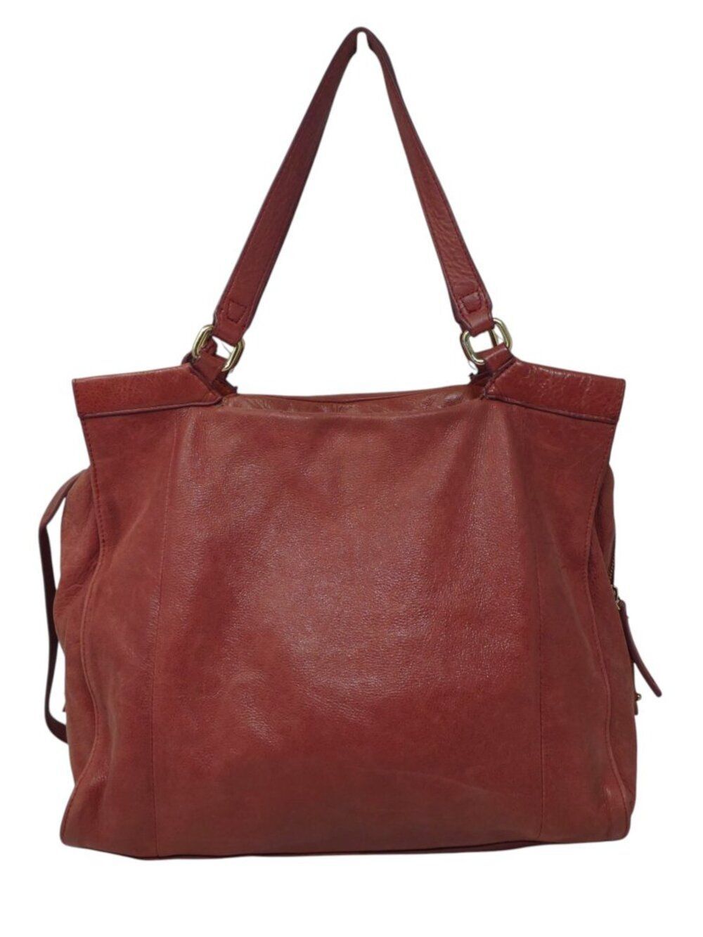 Vince Camuto Red Leather Shoulder Bag Satchel Tote Crossbody Purse - Picture 3 of 14